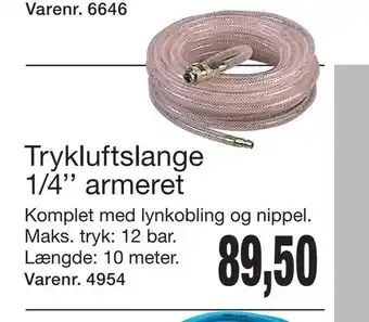 Harald Nyborg Trykluftslange 1/4'' armeret tilbud