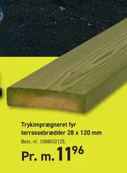 Johannes Fog Trykimprægneret fyr terrassebrædder 28 x 120 mm tilbud