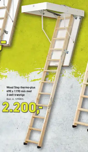 Johannes Fog Wood Step thermo-plus 690 x 1190 mm med 3-delt træstige tilbud