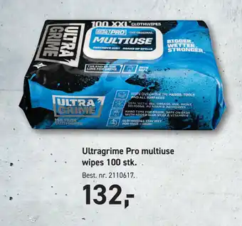 Johannes Fog Ultragrime Pro multiuse wipes 100 stk tilbud