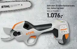 Johannes Fog Stihl ASA 20 batteribeskæresaks, inkl. batteri og lader tilbud