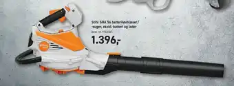 Johannes Fog Stihl SHA 56 batteriløvblæser/ -suger, ekskl. batteri og lader tilbud