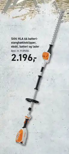 Johannes Fog Stihl HLA 66 batteristanghækkeklipper, ekskl. batteri og lader tilbud