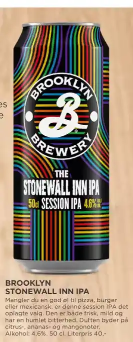 MENY BROOKLYN STONEWALL INN IPA tilbud