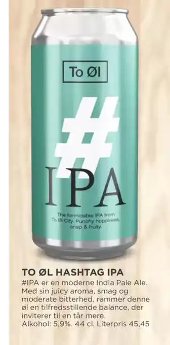 MENY TO ØL HASHTAG IPA tilbud