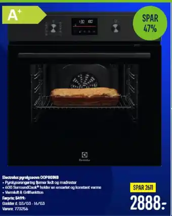 Elgiganten Electrolux pyrolyseovn OOPB01NB tilbud