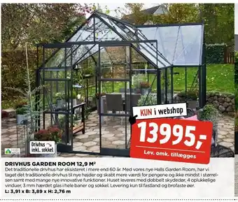 jem & fix Drivhus garden room 12,9 m 2 tilbud