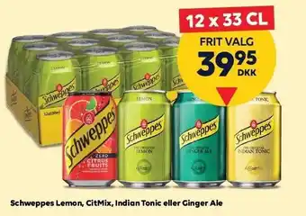 BorderShop Schweppes Lemon, CitMix, Indian Tonic eller Ginger Ale tilbud