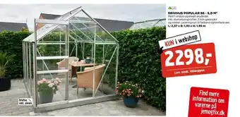 jem & fix Drivhus popular 86 - 5,0 m 2 tilbud