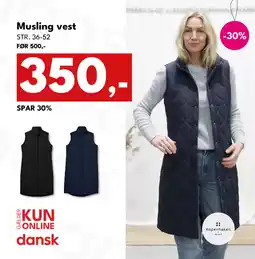 Dansk Outlet Musling vest tilbud