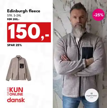 Dansk Outlet Edinburgh fleece tilbud