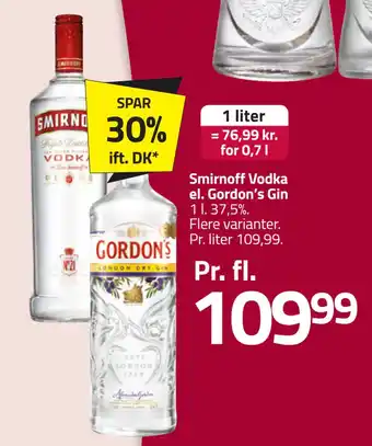 Fleggaard Smirnoff Vodka el. Gordon’s Gin tilbud