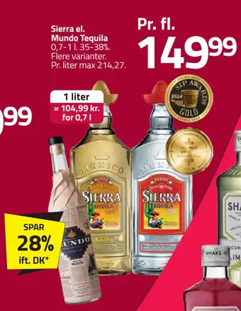 Fleggaard Sierra el. Mundo Tequila tilbud