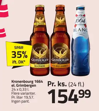 Fleggaard Kronenbourg 1664 el. Grimbergen tilbud