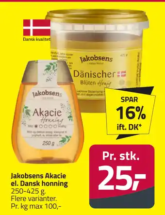 Fleggaard Jakobsens Akacie el. Dansk honning tilbud