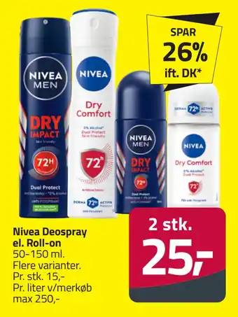 Fleggaard Nivea Deospray el. Roll-on tilbud