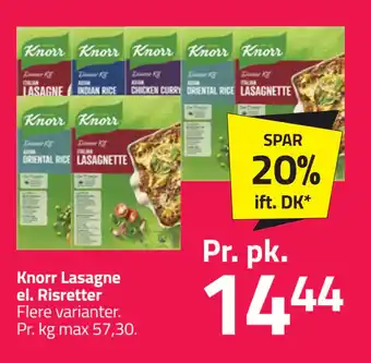 Fleggaard Knorr Lasagne el. Risretter tilbud