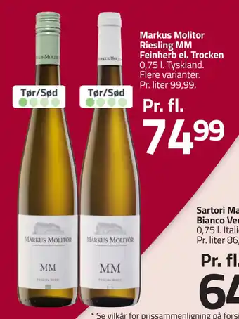 Fleggaard Markus Molitor Riesling MM Feinherb el. Trocken tilbud