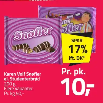 Fleggaard Karen Volf Snøfler el. Studenterbrød tilbud