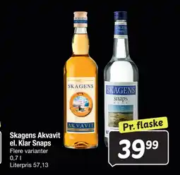 Fakta Tyskland Skagens Akvavit el. Klar Snaps tilbud