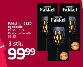 Fleggaard Fakkel m. 12 LED og solcelle tilbud