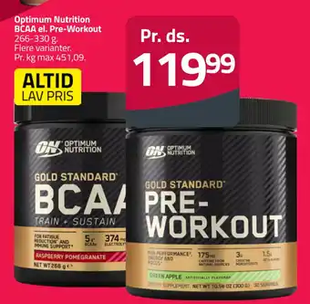 Fleggaard Optimum Nutrition BCAA el. Pre-Workout tilbud