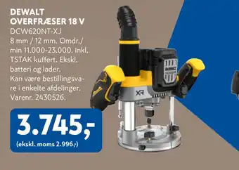 Davidsen DEWALT OVERFRÆSER 18 V tilbud