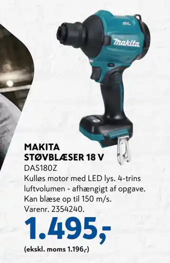 Davidsen MAKITA STØVBLÆSER 18 V tilbud