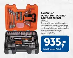 Davidsen BAHCO 1/4” OG 1/2” TOP - OG RINGGAFFELNØGLESÆT tilbud