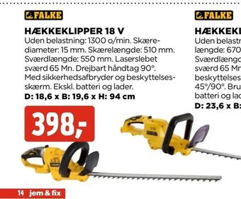 jem & fix Hækkeklipper 18 v tilbud