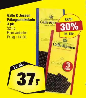 Calle Galle & Jessen Pålægschokolade 3 pk tilbud