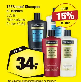 Calle TRESemmé Shampoo el. Balsam tilbud