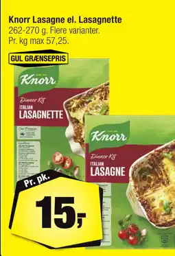 Calle Knorr Lasagne el. Lasagnette tilbud