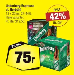 Calle Underberg Espresso el. Herbtini tilbud