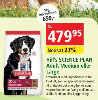 Maxi Zoo Hill's SCIENCE PLAN Adult Medium eller Large tilbud
