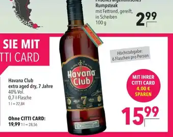 Citti Havana club extra aged dry, 7 jahre tilbud