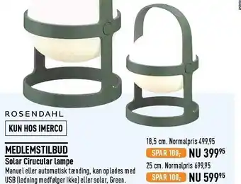 Imerco Solar Circular lampe tilbud