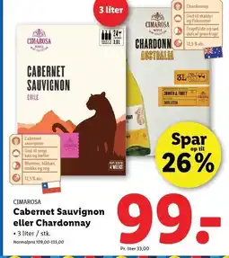 Lidl Cabernet Sauvignon eller Chardonnay tilbud