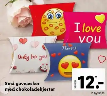 Små Gaveæsker Med Chokoladehjerter 50 g