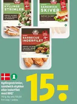 Coop 365 Kyllingestrimler, sandwich stykker eller inderfilet med BBQ* tilbud