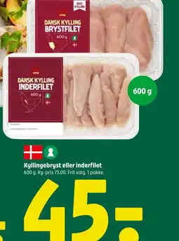 Coop 365 Kyllingebryst eller inderfilet. tilbud