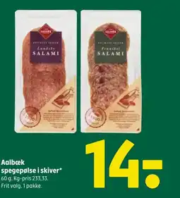 Coop 365 Aalbæk spegepølse i skiver tilbud