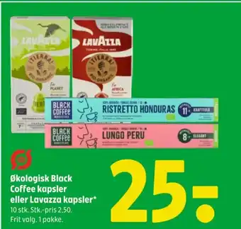 Coop 365 Økologisk Black Coffee kapsler eller Lavazza kapsler* tilbud