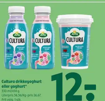 Coop 365 Cultura drikkeyoghurt eller yoghurt* tilbud