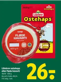 Coop 365 Lillebror ostehaps eller fløde havarti tilbud