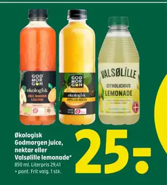 Coop 365 Økologisk Godmorgen juice, nektar eller Valsølille lemonade* tilbud