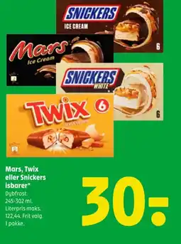 Coop 365 Mars, Twix eller Snickers isbarer* tilbud