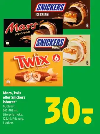 Coop 365 Mars, Twix eller Snickers isbarer* tilbud