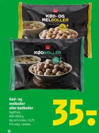 Coop 365 Kød- og melboller eller kødboller tilbud