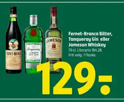 Coop 365 Fernet-Branca Bitter, Tanqueray Gin eller Jameson Whiskey tilbud